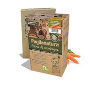 Paglianatura Dispensador de heno de montaña 700 g con zanahorias naturales - Accesorio para conejos, roedores y animales pequeños | Alimento saludable y ecológico