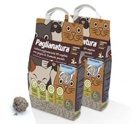 Paglianatura Juego de Arena aglomerante Natural para Gatos de 2 Piezas, 4 kg/6 litros, superabsorbente, ecológico y fácil de Limpiar