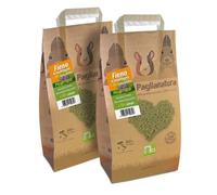 Paglianatura Kit de 2 Piezas: Bolitas de heno de 3 kg con un 10% de Alfalfa, pienso Natural y Rico en Fibra para Conejos y roedores, nutrición Adicional con Calcio y proteínas