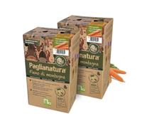 Paglianatura Kit de 2 Piezas - Dispensador de heno Straw Mountain de 600 g con Zanahorias Naturales - Accesorio para Conejos, roedores y Animales pequeños | Comida Sana y ecológica