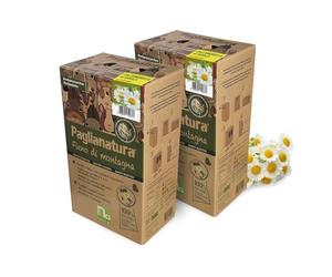 Paglianatura Kit de 2 Piezas: Paja de heno de montaña de 600 g con manzanilla en dispensador, alimento Natural y aromaterapia para Conejos y roedores