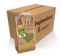Paglianatura Kit de 6 Piezas: Bolitas de heno de 3 kg con un 10% de Alfalfa, pienso Natural y Rico en Fibra para Conejos y roedores, nutrición Adicional con Calcio y proteínas