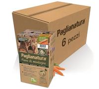 Paglianatura Kit de 6 Piezas - Dispensador de heno Straw Mountain de 600 g con Zanahorias Naturales - Accesorio para Conejos, roedores y Animales pequeños | Comida Sana y ecológica