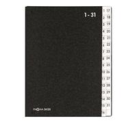 Pagna 24321 - Agenda prensado con pestañas numeradas de 1-31 (tapa dura), color negro