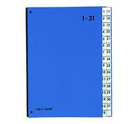 Pagna 24329-02 - Carpeta clasificadora (cartón, 32 separadores, números 1-31, 3 agujeros), color azul