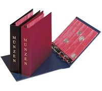 Pagna - Álbum para monedas con fundas de plástico perforadas (4 anillas, 247 x 252 x 50 mm), color rojo