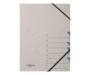 Pagna - Carpeta archivadora (7 compartimentos Easy Grey, color azul