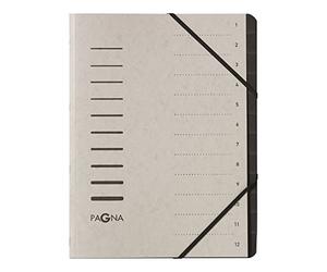 Pagna Carpeta clasificadora, 7 compartimentos, color gris claro