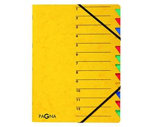 Pagna Ordnungsmappe Easy, DIN A4, Karton, 12 Fächer, Gelb