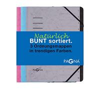Pagna Trend - Juego de carpetas (12 compartimentos, 3 unidades), color azul claro y gris oscuro
