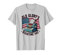Pago de Horas Extras de Old Glory Camiseta, Hombre, Plata, 3XL