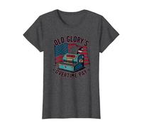 Pago de Horas Extras de Old Glory Camiseta, Mujer, Jaspeado Oscuro, 3XL