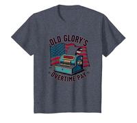 Pago de Horas Extras de Old Glory Camiseta, Niños, Azul Jaspeado, 3 años
