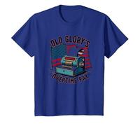 Pago de Horas Extras de Old Glory Camiseta, Niños, Azul Real, 3 años