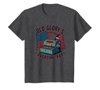 Pago de Horas Extras de Old Glory Camiseta, Niños, Jaspeado Oscuro, 3 años