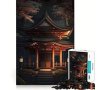 Pagoda de Noche, Rompecabezas de 1000 Piezas para Adolescentes, Rompecabezas con Efecto de Memoria, luz Relajante, Imagen para armar, (50x75cm)