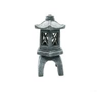 Pagoda de poliresina para farol de jardín, estatua con luz LED solar, decoración al aire libre para jardines, patios y espacios zen (B)