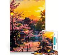 Pagoda del Atardecer, Rompecabezas de 1000 Piezas para Adultos, Regalos para Fortalecer la Memoria, Momentos de Serenidad, Calidad, Borde, Deseo de Papá Noel 38x52cm