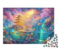 Pagoda Dorada en un paraíso acuático Puzzle De 1000 Piezas Mundo Submarino Cartón Reciclado, Puzzle Desafiante para Adultos 38x26cm/1000pcs