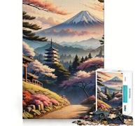 Pagoda en Primavera, Rompecabezas de 1000 Piezas para Adolescentes, Juguete de lógica, Suave, Relajante, Corte preciso, Regalo preciado (38x52cm)