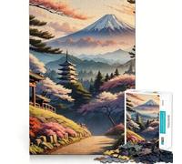 Pagoda en Primavera, Rompecabezas de 1000 Piezas para Adultos, Juguete cognitivo, Tiempo de unión, patrón de ensamblaje, artículo de Deseo de Papá Noel (50x75cm)