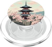 Pagoda Japonesa Flor de Cerezo Primavera Paisaje Diseño PopSockets PopGrip para MagSafe
