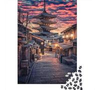 Pagoda Japonesa Tradicional Puzzle de 1000 Piezas Atardecer Casco Antiguo Puzzle para Adultos Papel Relajante Regalo Decorativo Hogar 38x26cm/1000pcs