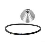 Pagoda - Juego de correa tipo V para prensa de taladro de mesa, rueda de transmisión de aluminio de 4 pasos/5 pasos con correa trapezoidal K660, compatible con Z4116 (18 mm)