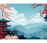 Pagoda Kit Pintura de Diamantes 5D Adultos Principiantes, montaña Diamond Art Kit Completo, Actividad Relajación Antiestrés, Regalos Originales para Mujeres Cumpleaños, Decoración Hogar 20x30cm qo-2