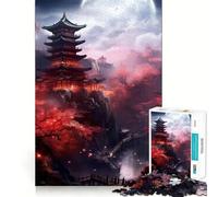 Pagoda Paisaje de Japón Rompecabezas de 1000 Piezas para Adultos Regalos para Mejorar la Memoria y Relajarse mentalmente Corte Premium Sorpresa cálida (38x26cm)
