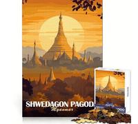Pagoda Shwedagon, Myanmar Rompecabezas de 1000 Piezas para Adolescentes Juguete cognitivo Lento Disfruta Borde Premium Elige tu Deseo de Papá Noel 50x75cm