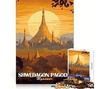 Pagoda Shwedagon, Myanmar Rompecabezas de 1000 Piezas para Adultos Juguete de lógica para Jugar en Interiores Corte de precisión Regalo Ideal 38x26cm