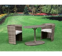 Pagoda Toulouse acero refugio ratán muebles de jardín Bistro Set (ligero y duradero)