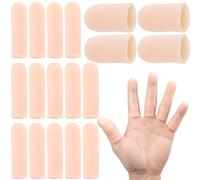 PAGOW - Guantes protectores de gel para dedos, diferentes tamaños, puntas de los dedos de silicona, fundas de gel para manos agrietadas, piel de eccema (20 unidades)