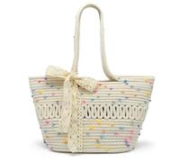 Pahajim Bolso Tote Bag Bolso de Mano de Mujer Bolsos Trenzado con Cuerda de Algodón Bolsos Bandolera con Cremallera para Verano Playa Vacaciones