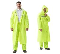 Pahajim Chaqueta de Lluvia Larga para Adultos, Chaqueta Ripstop Reutilizable con Capucha Ajustable, Chaqueta Impermeable Ligera, Chaqueta Impermeable para Hombres y Mujeres