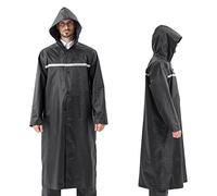 Pahajim Chaqueta de Lluvia Larga para Adultos, Chaqueta Ripstop Reutilizable con Capucha Ajustable, Chaqueta Impermeable Ligera, Chaqueta Impermeable para Hombres y Mujeres