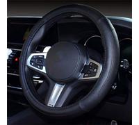 Pahajim Funda Volante Coche Universal de Microfibra Cuero Antideslizante Transpirable Cubre Volante Coche 37-38 cm Protector Volantes para Mujeres Hombres (Negro)