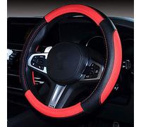 Pahajim Funda Volante Coche Universal de Microfibra Cuero Antideslizante Transpirable Cubre Volante Coche 37-38 cm Protector Volantes para Mujeres Hombres (Rojo)
