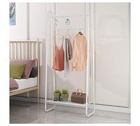 PAHION Carril ropa de servicio pesado Perchero ropa de metal Soporte multifuncional para colgar abrigos Con varilla superior y estante de almacenamiento inferior Para entrada dormitorio