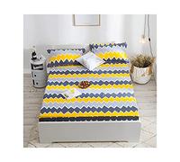 PAHION Cubrecolchón Impermeable Bolsillo Profundo 30cm Suave Cepillado Microfibra Estampado Fácil Cuidado Antideslizante para Individual Doble King Twin Full Queen