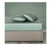 PAHION Sábana Ajustable 60S Lenzing Tencel Ice Silk Solo Tejido Satinado Sedoso Refrescante Verano Suave Transpirable Cubierta Colchón Bolsillo Profundo 25cm 30cm Twin Queen King 1 Pieza
