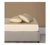 PAHION Sábana Ajustable 60S Lenzing Tencel Ice Silk Solo Tejido Satinado Sedoso Refrescante Verano Suave Transpirable Cubierta Colchón Bolsillo Profundo 25cm 30cm Twin Queen King 1 Pieza