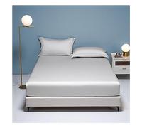PAHION Sábana Ajustable De Satén Solo 100s Lyocell Tencel Bolsillo Profundo 30cm Suave Sedoso Fondo Cama Antideslizante Cubierta Colchón para Twin Queen King 1 Pieza Amigable con La Piel