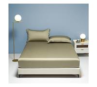 PAHION Sábana Ajustable De Satén Solo 100s Lyocell Tencel Bolsillo Profundo 30cm Suave Sedoso Fondo Cama Antideslizante Cubierta Colchón para Twin Queen King 1 Pieza Amigable con La Piel