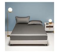 PAHION Sábana Ajustable De Satén Solo 100s Lyocell Tencel Bolsillo Profundo 30cm Suave Sedoso Fondo Cama Antideslizante Cubierta Colchón para Twin Queen King 1 Pieza Amigable con La Piel