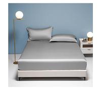 PAHION Sábana Ajustable De Satén Solo 100s Lyocell Tencel Bolsillo Profundo 30cm Suave Sedoso Fondo Cama Antideslizante Cubierta Colchón para Twin Queen King 1 Pieza Amigable con La Piel