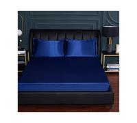 PAHION Sabanas Bajeras Ajustables satén 150x200-180x200-200x220cm Seda de Hielo Tejido Suave de Seda Helada Verano Sábana Bajera para colchón King (Color : Blue C, Size : 200x220+25 cm)