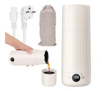 PAHTTO Hervidor eléctrico de viaje de 600 ml, hervidor portátil de acero inoxidable, ebullición rápida y ajuste de temperatura, pequeño termo para preparar café y té