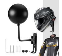PAHTTO Soporte para casco de motocicleta, soporte para casco de pared, rotación de 180 grados, colgador para casco con doble gancho para abrigos, gorras, sombreros, accesorios de motocicleta